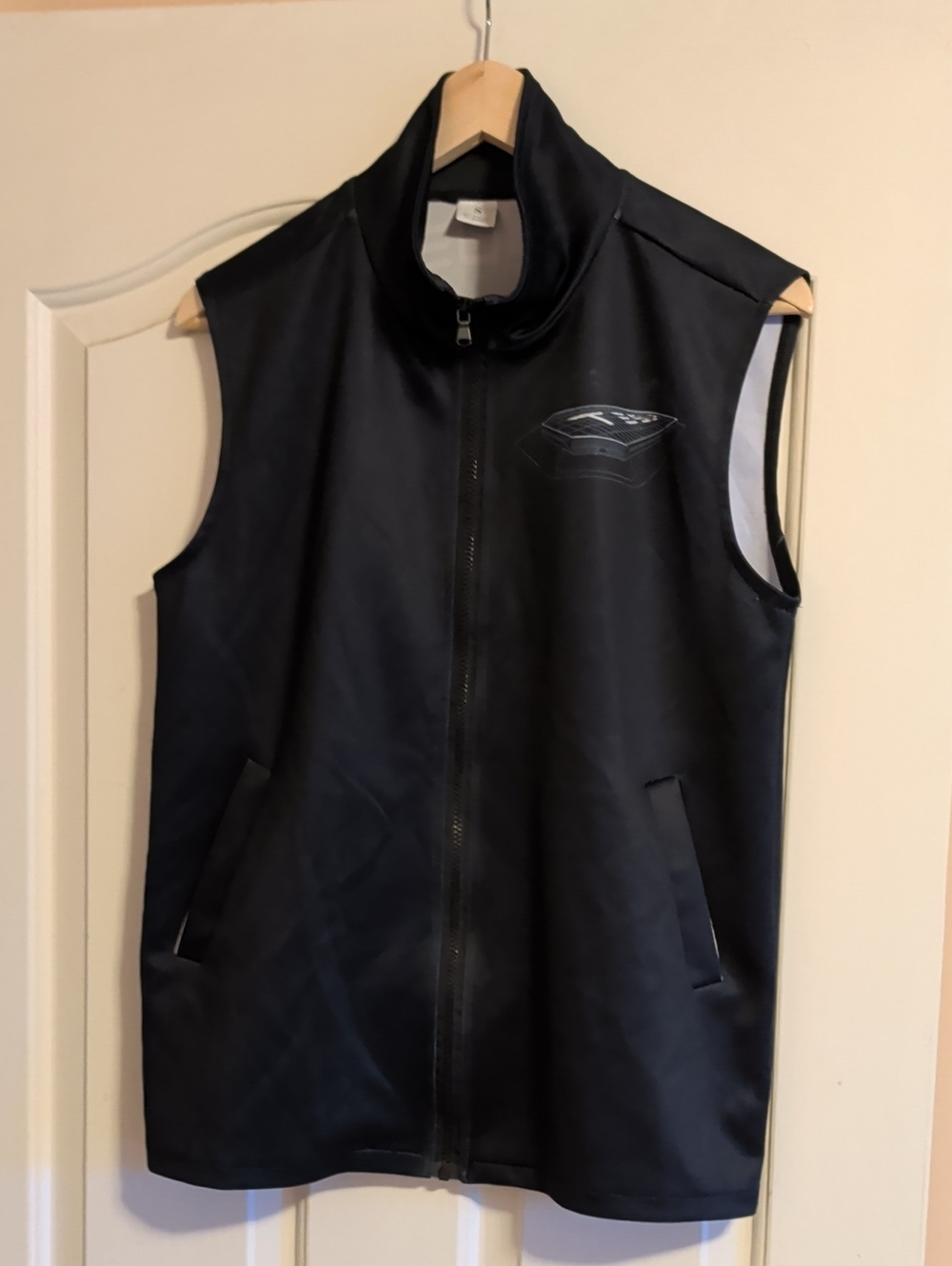 Tesla Black Sleeveless Zip-Up Vest with Subtle Logo